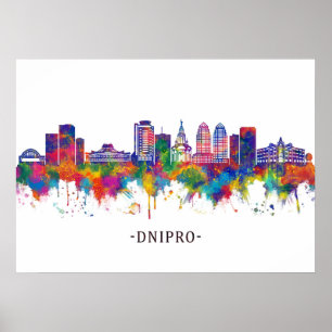 Dnipro Ukraina Skyline Poster