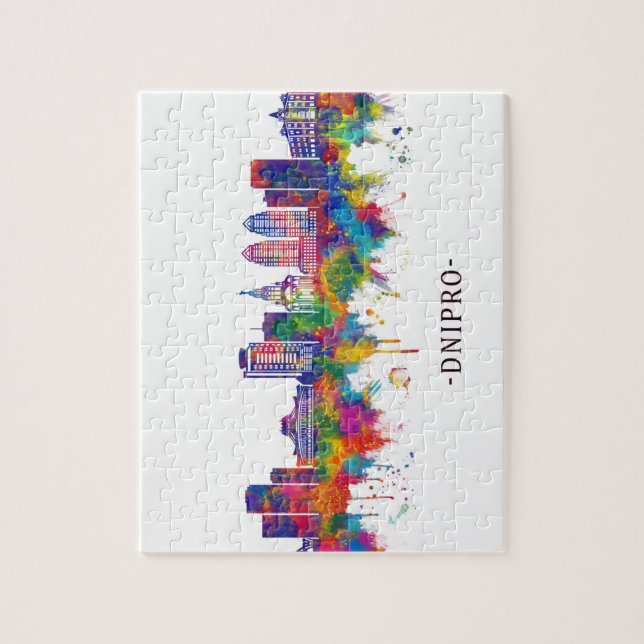 Dnipro Ukraina Skyline Pussel (Vertikal)