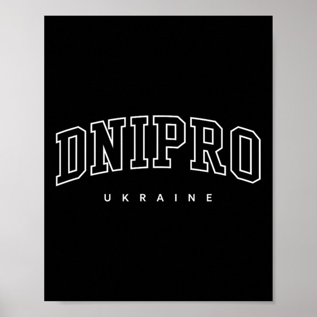 Dnipro Ukraina Trendig Universitets Atletisk Stil  Poster (Framsidan)