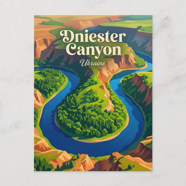 Dnjestr-canyon nationalpark Ukraina Vykort (Framsida)