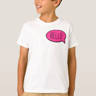 DNOOSR Söt Rosa Pratbubbla Hej Kids T Shirt