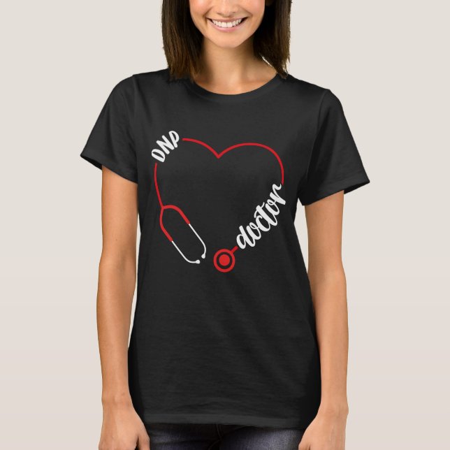 DNP Doctor Stethoscope DNP Nurse Nursing T Shirt (Framsida)