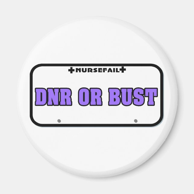 DNR- eller Bust-licensskylt Magnet (Framsidan)