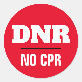 DNR Ingen medicinsk varning för CPR Runt Klistermärke