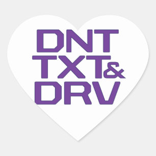 DNT TXT & DRV HJÄRTFORMAT KLISTERMÄRKE