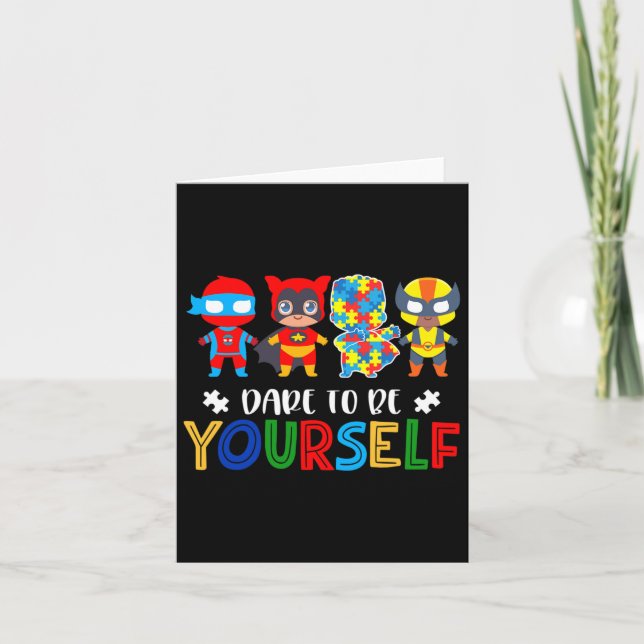 Dö att bli er egen Autism Awareness Superheroys 1 Kort (Framsida)