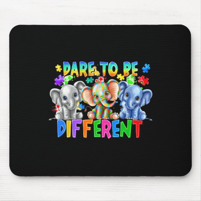 Dö att vara annorlunda cute Elephant Autism Awaren Musmatta (Framsidan)