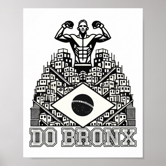 Do Bronx Favela Mma Bjj Kickboxing Muay Thai Boxin Poster (Framsidan)