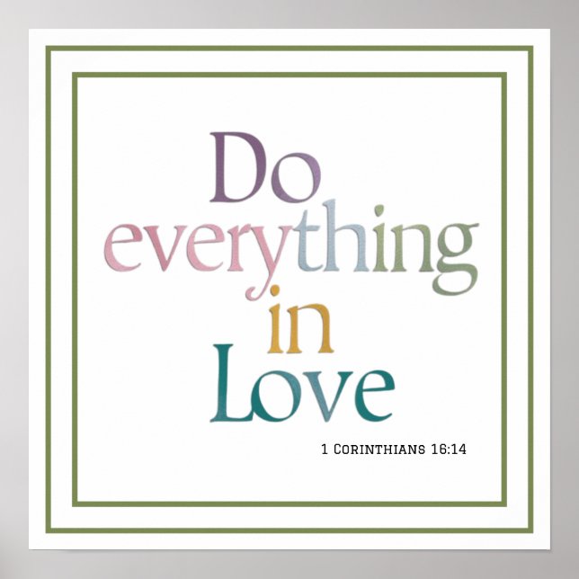 Do Everything In Love Bible Verse Clean Typography Poster (Framsidan)