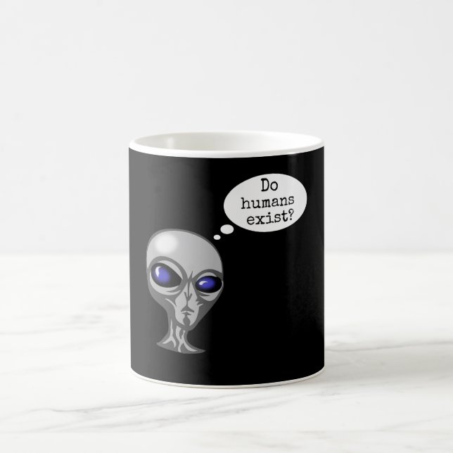 Do Humans Exist Funny Alien Kaffemugg (Center)