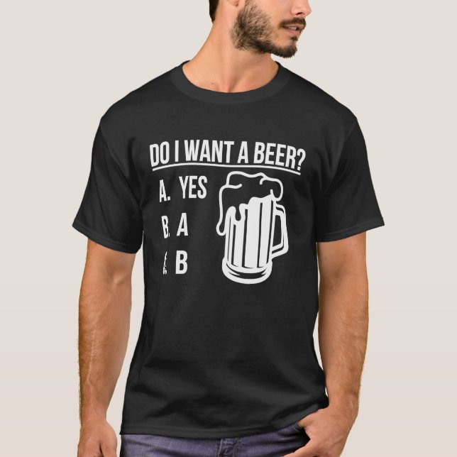 Do i want a beer Green Lucky Shamrock St Patrick's T Shirt (Framsida)
