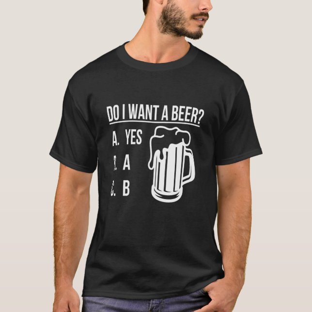 Do i want a beer Green Lucky Shamrock St Patrick's T Shirt (Framsida)