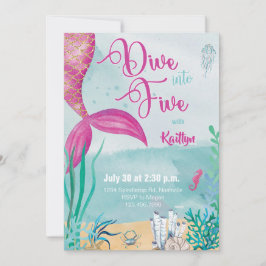 Dö in i fem Sjöjungfruar under havsdagen Inbjudningar