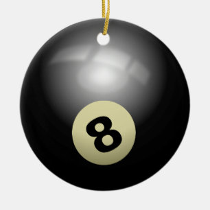 Dö in i Nostalgia med vår 8 Boll Billiard Julgransprydnad Keramik