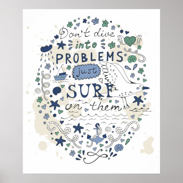 Dö inte in i problem bara Surfa på dem Poster (Framsidan)