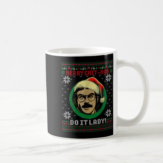 Do It Funny Chit-mas Christmas Santa Hat Ugly Xmas Kaffemugg (Höger)