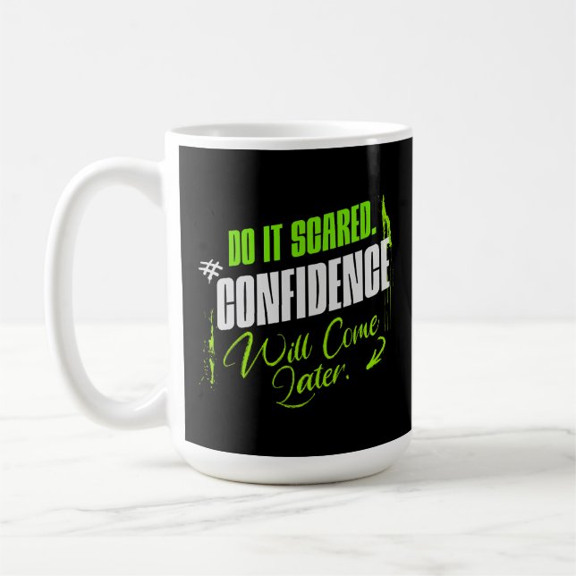 Do It Scared - Motivational Confidence Inspiration Kaffemugg (Vänster)