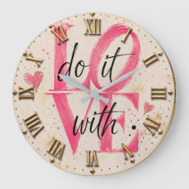 Do It with Love Pink Typography Romantic Modern Stor Klocka