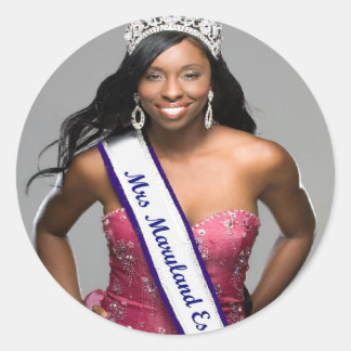 Do-it-your-Skönhetstävling Krona Shot Stickers Runt Klistermärke