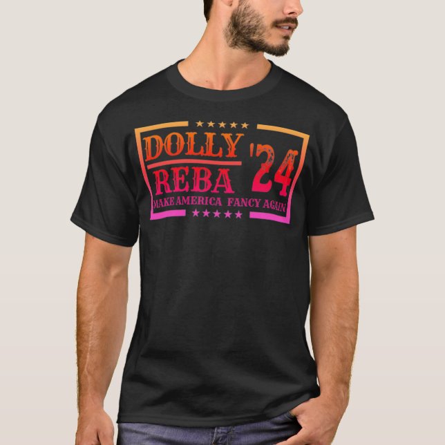 Do-lly Reba'24 Gör Amerika Finare till Cowboyappen T Shirt (Framsida)