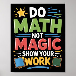 Do Math Not Magic Math Teacher Back to school Funn Poster