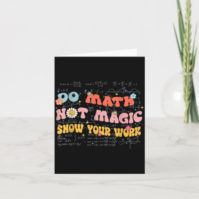 Do Math Not Magic Retro Math Teacher Gift Funny Qu Kort (Framsida)