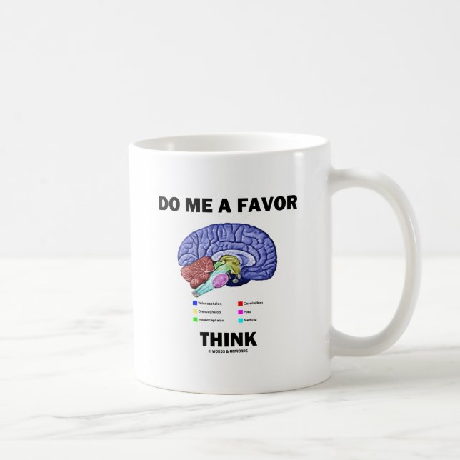 Do Me A Favor Think (Brain Anatomy Humor) Kaffemugg (Höger)