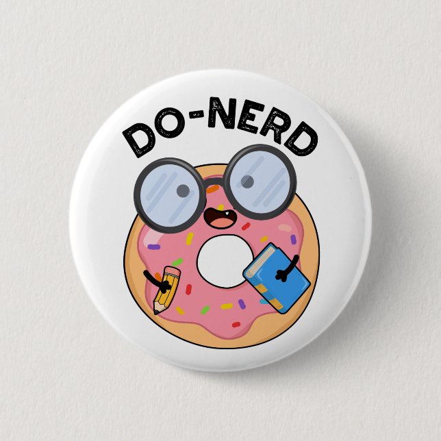 Do-nerd Funny Nerdy Donut Pun Knapp (Framsida)