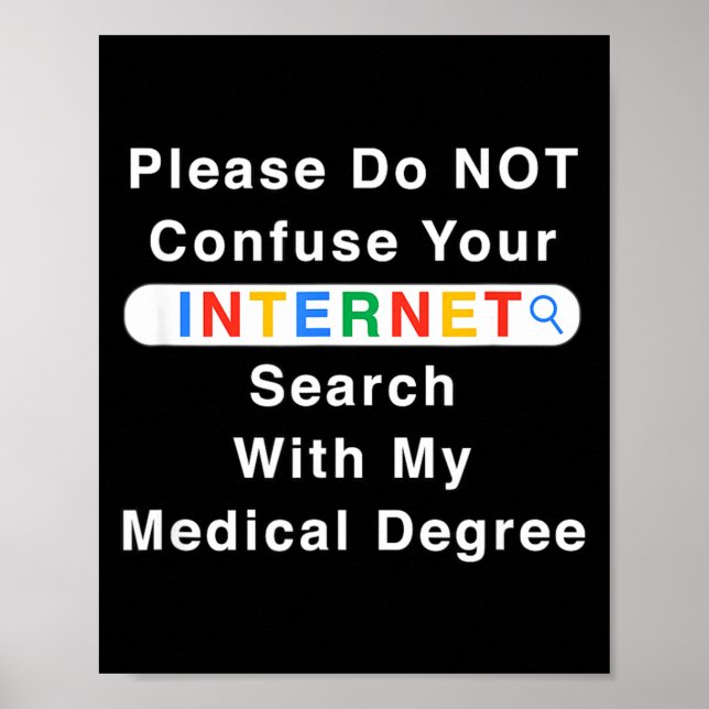 Do Not Confuse Your Google Search With My Medical  Poster (Framsidan)