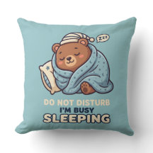 Do Not Disturb Sovande Björn Kastydd Kudde