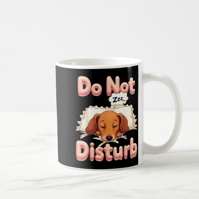 Do Not Disturb Wiener Dog Funny Dachshund Pajamas  Kaffemugg (Höger)