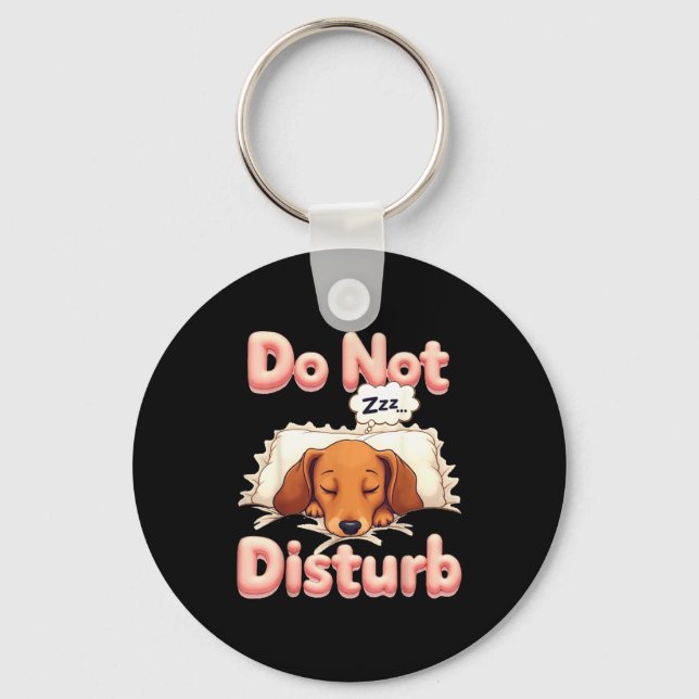 Do Not Disturb Wiener Dog Funny Dachshund Pajamas  Nyckelring (Framsida)