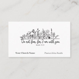 Do Not Fear Bible Verse Floral Doodle Church Visitkort