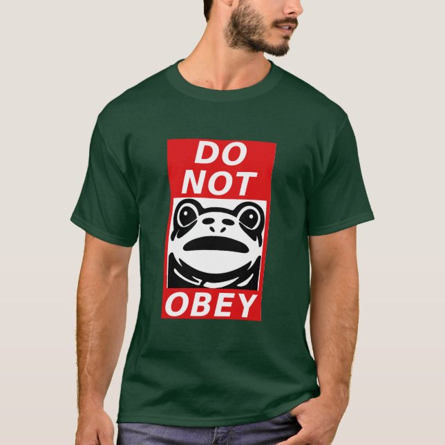 Do Not Obey - Frog 🐸 Free Portland T-Shirt (Framsida)