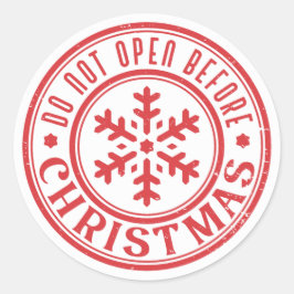 Do not open before Christmas Runt Klistermärke