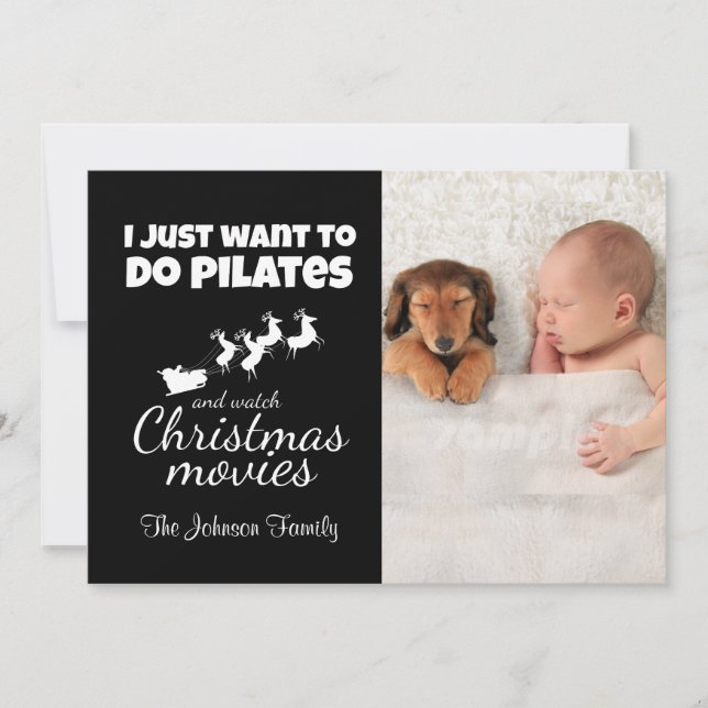 Do Pilates och julfilmer Julkort (Framsida)