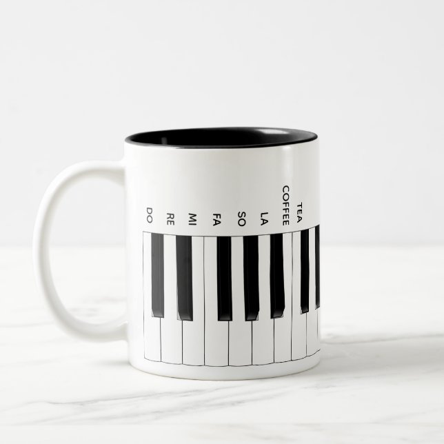 Do Re Mi Coffee Tea Piano Tangentbord Music Mugg (Vänster)