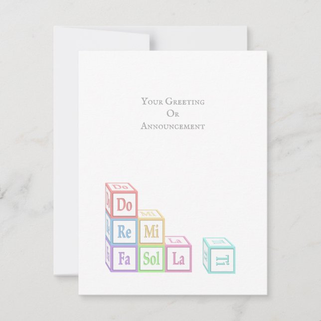"Do Re Mi Fa So La Ti" Staplade musikaliska babykl Anteckningskort (Framsida)