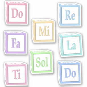 Do Re Mi Fa Sol La Ti Solfege Musical.Baby Blocks Klistermärken