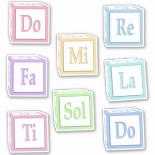 Do Re Mi Fa Sol La Ti Solfege Musical.Baby Blocks Klistermärken