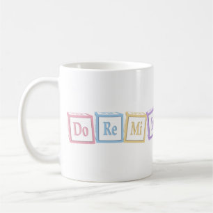 "Do Re Mi" Fullt Octave Solfege Musical Baby Block Kaffemugg