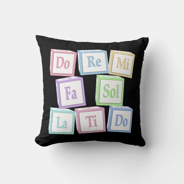 ’Do Re Mi’ Octave Solfeggio Musical Baby Blocks’ Kudde (Framsida)