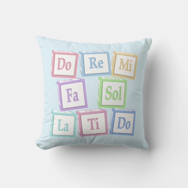 ’Do Re Mi’ Octave Solfeggio Musical Baby Blocks’ Kudde (Framsida)