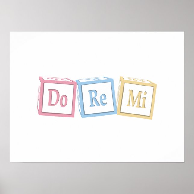 "Do Re Mi" Solfeggio Baby Blocks Kids Music Poster (Framsidan)