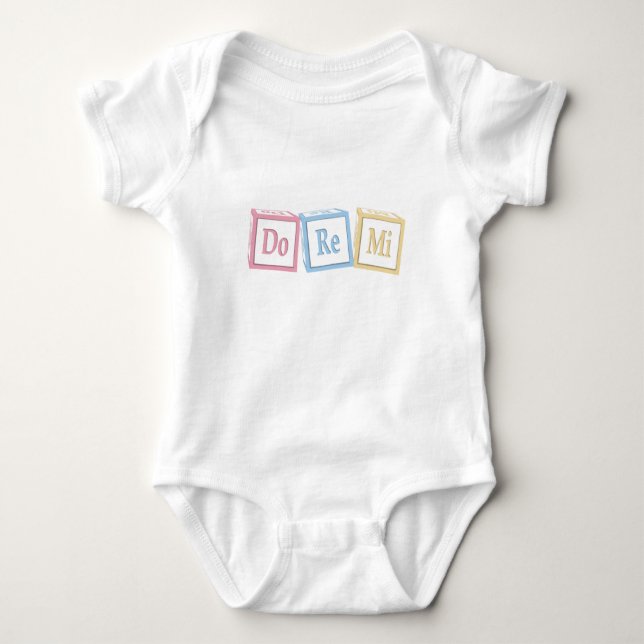 ’Do Re Mi’ Solfeggio Baby Blocks Musical T Shirt (Framsida)