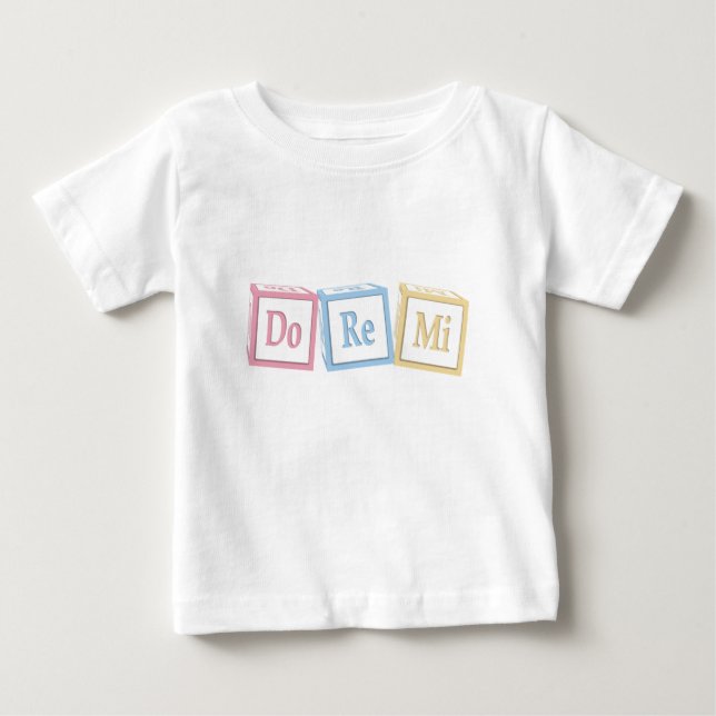 ’Do Re Mi’ Solfeggio Baby Blocks Musical T Shirt (Framsida)