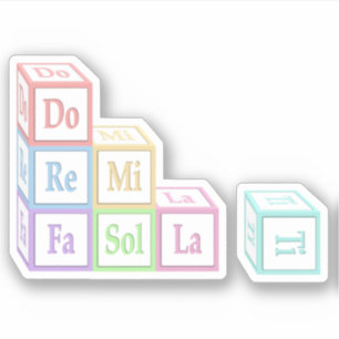 "Do Re Mi" Staplade musical Baby blocks Kids Klistermärken
