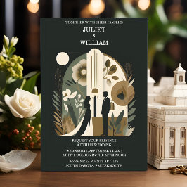 Do Retro 70 s 80-tal Fast Bold Boho Domstol Bröllo Inbjudningar