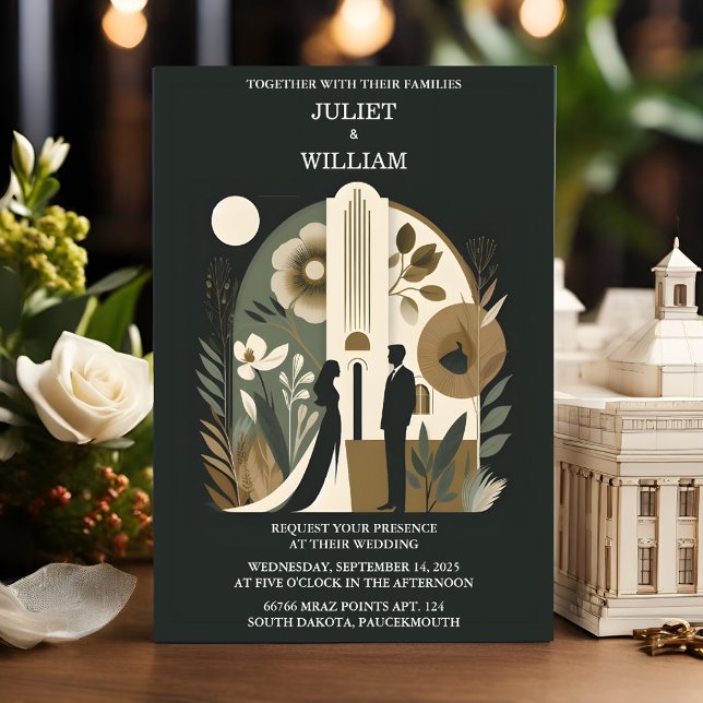 Do Retro 70 s 80-tal Fast Bold Boho Domstol Bröllo Inbjudningar (Skapare uppladdad)