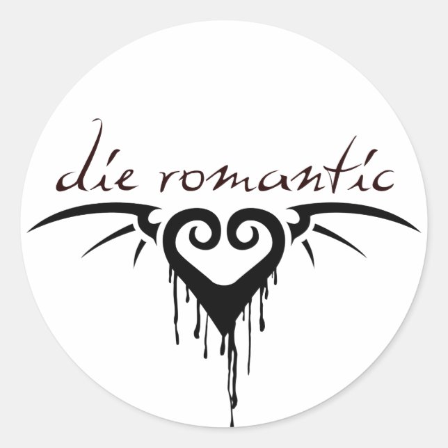 dö romantisk runt klistermärke (Framsida)